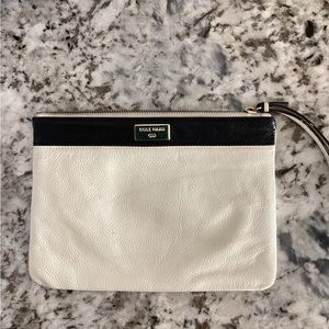 Cole Haan, white and black, clutch purse
